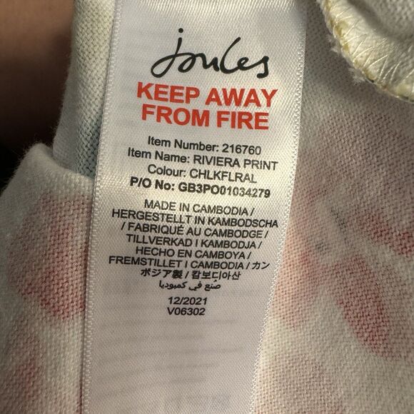 Joules Dress 20 US Womens Floral Multicolor Shirt Dress Cottagecore Coastal - Picture 7 of 8